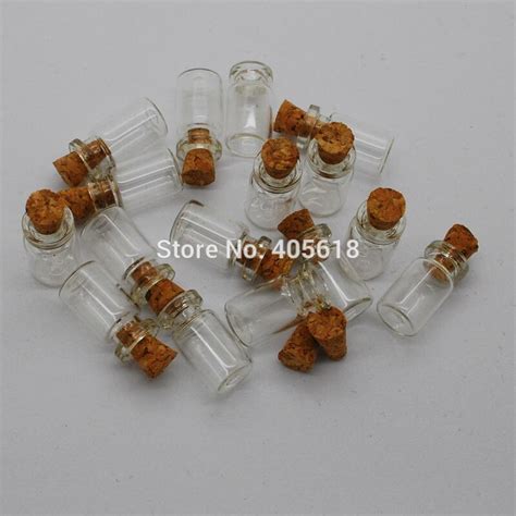New 50pcs 1ml Vials Clear Glass Bottles With Corks Empty Sample Jars Small Top Quality Tool