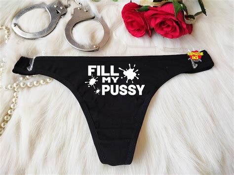 Fill My Pussy With Cum Black Sexy Thong Pantycreampie Megive Etsy UK