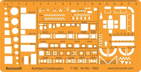 1100 Scale Architectural Drawing Template Stencil Architect