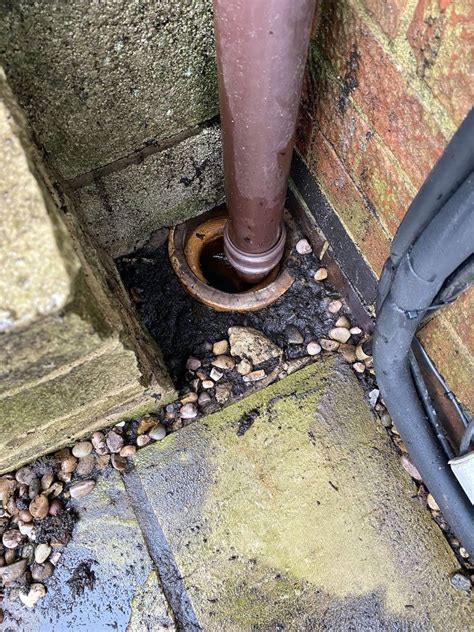 Drain Under Gutter Downpipe Blocked Plumbing Job In Nottingham