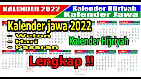 Kalender 2022 Masehi Hijriyah Dan Penanggalan Jawa Lengkap Link