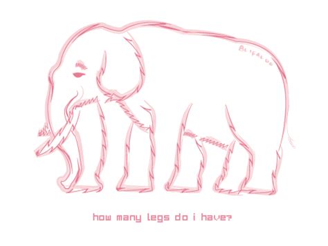 Elephant Optical Illusion Good With Math Count The Legs