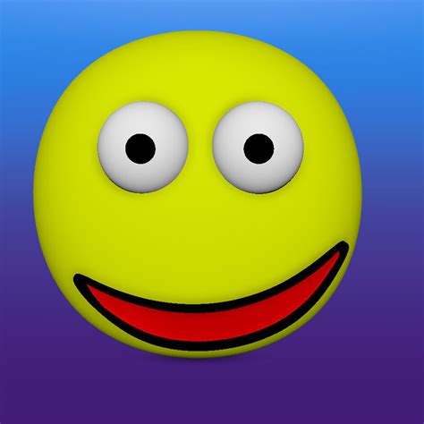 3d Model Smiley Face Emoji Vr Ar Low Poly Cgtrader