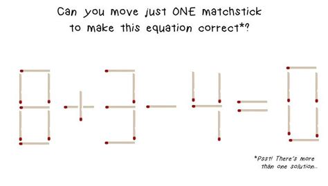 Move Just One Matchstick Math Brain Teaser Mind Puzzles Maths Puzzles
