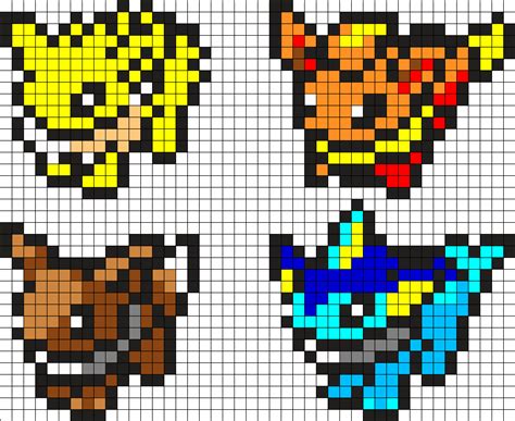 Here you will find the best pixel art pokemon images. Eevee_Evolutions_Gen_1 by WhiteOuT on Kandi Patterns ...