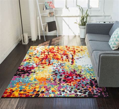 Partridge Multi Modern Bright Abstract Rug Contemporary Area Rugs