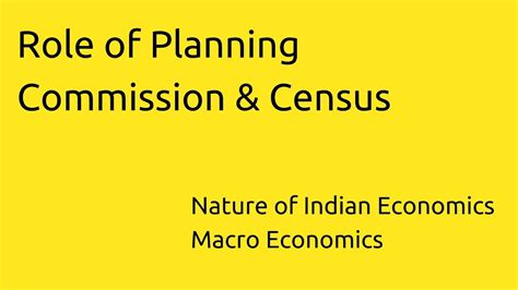 Role Of Planning Commission And Census Indian Economy Ca Cpt Cs