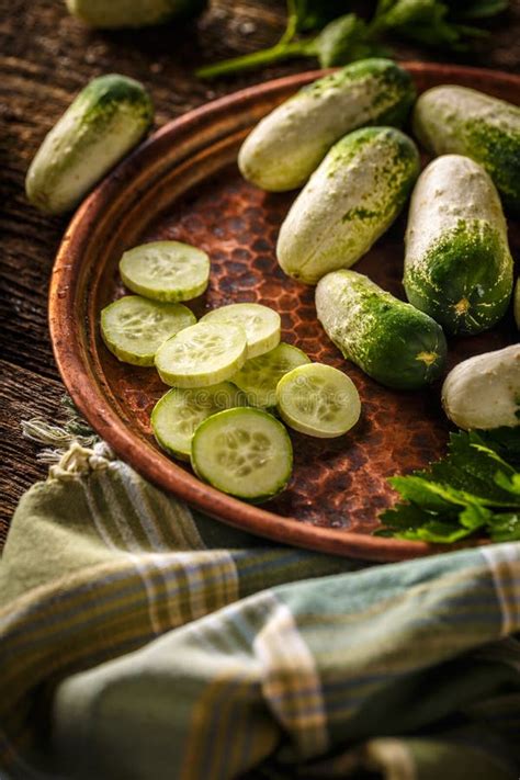 Cucumbers Whole And Sliced Stock Image Image Of Fresh Nutritious