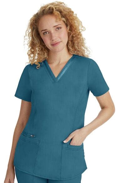 purple label by healing hands women s jasmine v neck stretch solid scrub top healing hands scrubs