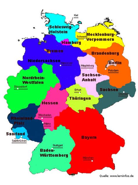 Alle Bundesländer Mit Hauptstadt Deutschland karte bundesländer Karte bundesländer Bundesland