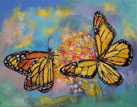 Monarch Butterflies Painting By Michael Creese Pixels