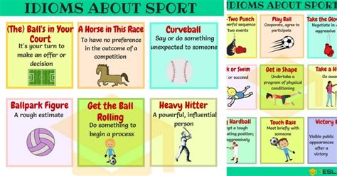 Sports Idioms 45 Useful Sport Idioms And Phrases 7 E S L In 2020