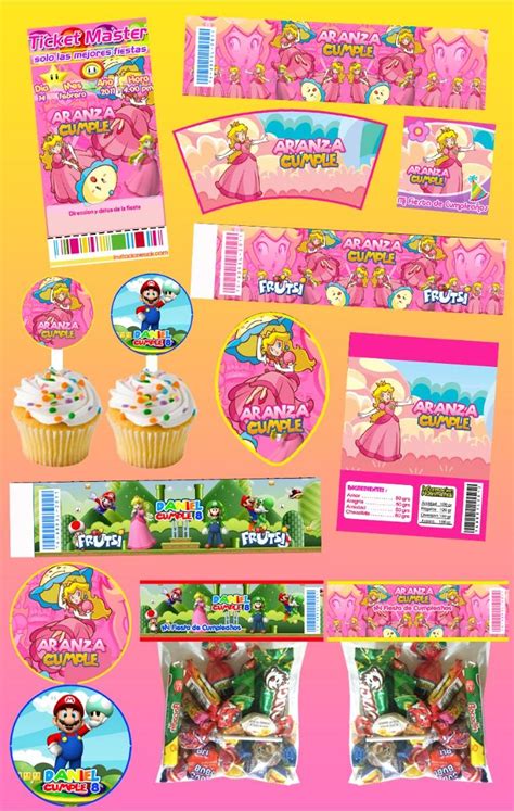 Kit Imprimible Princesa Peach Personalizado 30 Etiquetas 13000 En