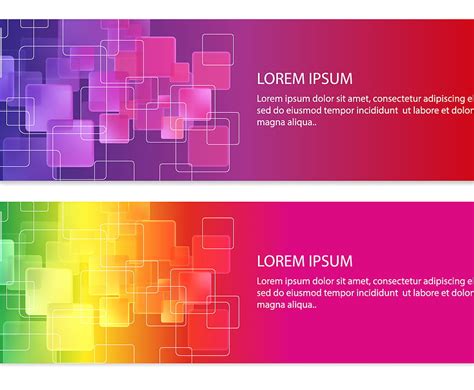 Colorful Abstract Square Banners Eps Ai Vector Uidownload