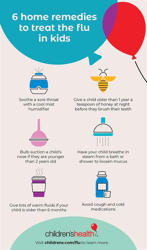 6 Home Remedies For Flu In Kids Infographic Childrens Health