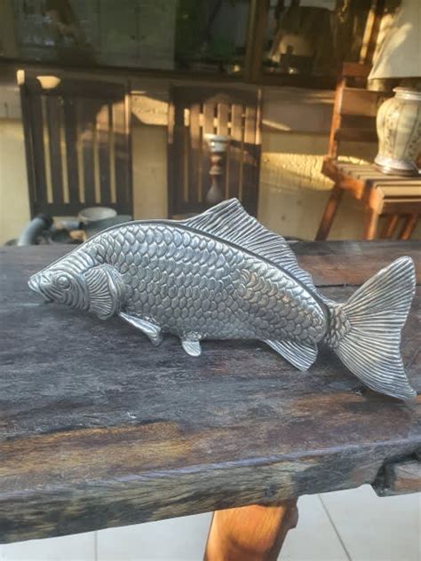 Silver Vintage Modello Depositato Italy Plated Koi Carp Fish