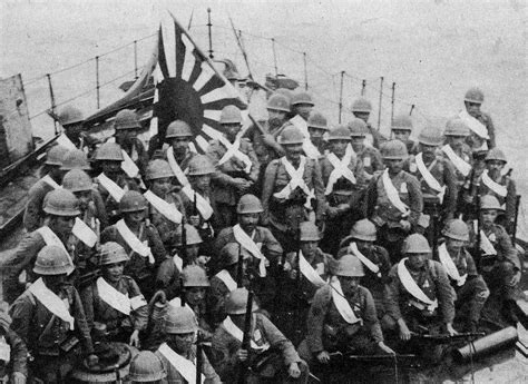 Photo Japanese Special Naval Landing Force Troops Aboard A Transport At Anqing Anhui Province