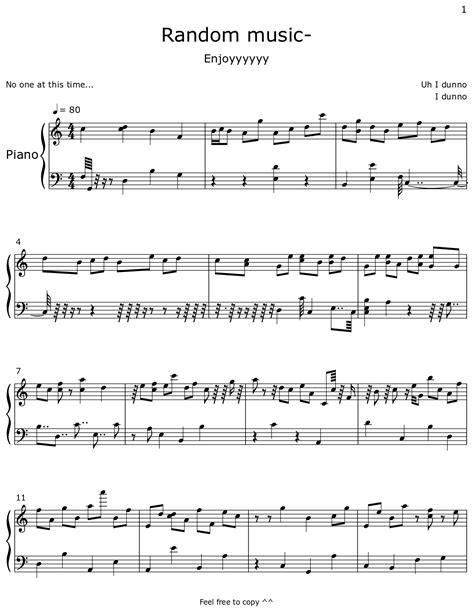 Random Music Sheet Music For Piano