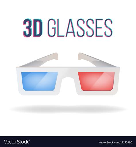 Realistic 3d Glasses Red Blue Paper Royalty Free Vector