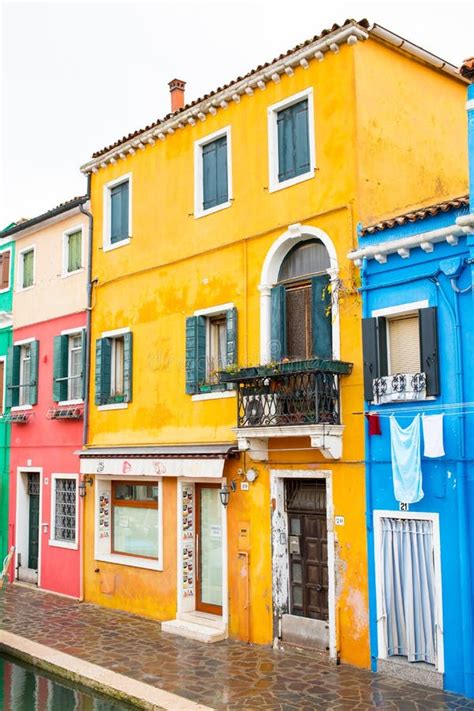 Venice Landmark Burano Island Colorful Houses Editorial Stock Photo