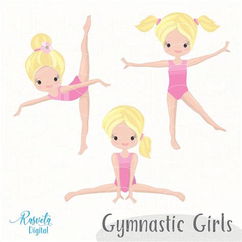 girls gymnastics cute digital clipart gymnast clipart etsy sexiz pix