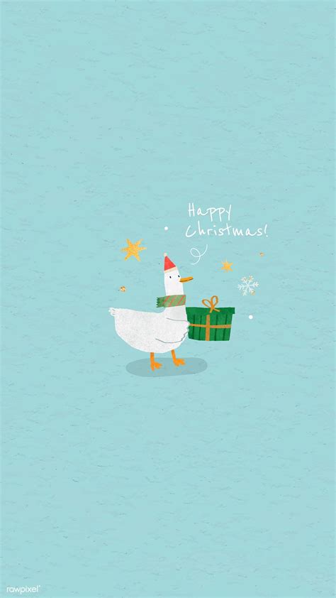 Download Premium Vector Of Duck With Green Christmas T Box Mobile