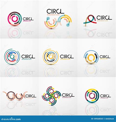 Set Of Line Circles Logos Stock Vector Illustration Of Graphic 109568565