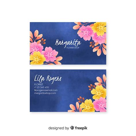 Free Vector Watercolor Floral Business Card Template