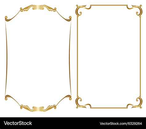 Two Gold Frame Royalty Free Vector Image Vectorstock