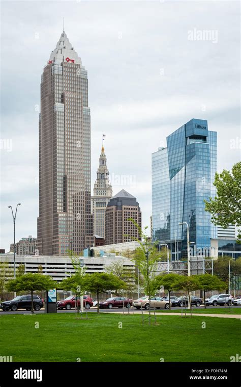 Skyscrapers In Downtown Cleveland Ohio Stock Photo Alamy