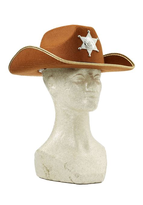 Child Brown Cowboy Hat W Badge