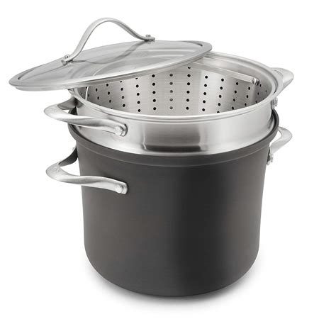 4.7 out of 5 stars with 45 ratings. Multi purpose Calphalon 8-quart stock pot with pasta ...