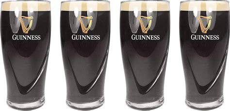 Guinness Official Merchandise Embossed Pint Beer Glass Set Of 4
