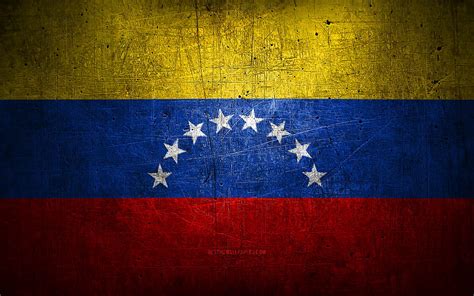 Venezuelan Metal Flag Grunge Art South American Countries Day Of