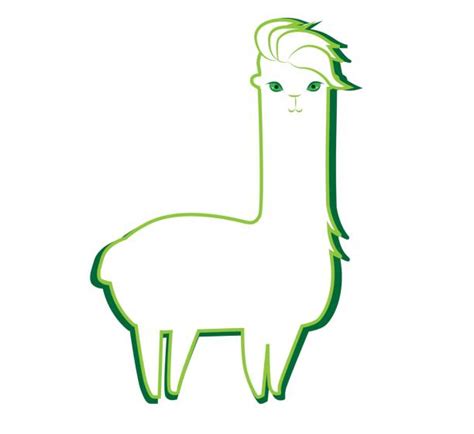 Best Cute Smiling Llama Outline Illustrations Royalty Free Vector
