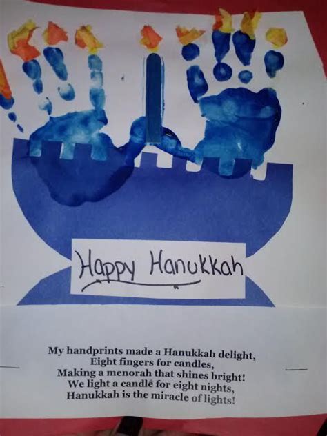 Hanukkah Poem And Handprint Menorah Hannukah Crafts Hanukkah