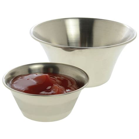 Hubert 2 Oz Flared Stainless Steel Sauce Cup