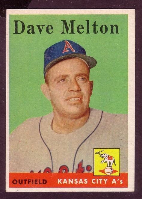 1958 Topps Dave Melton Card No391 Near Mint Condition Old Baseball Cards Vintage Baseball