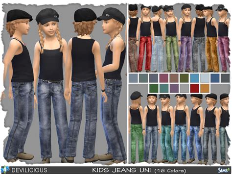 Kids Uni Jeans 16 Colors By Devilicious At Tsr Sims 4 Updates