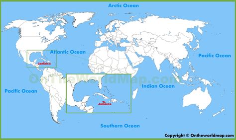 Jamaica On World Map Topographic Map Of Usa With States