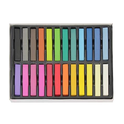 New 24 Colors Non Toxic Diy Temporary Hair Extension Chalk Dye Pastels