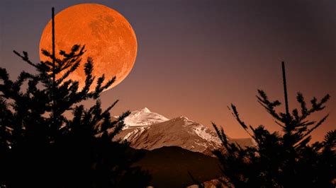 Hunters Moon Over The Mountains Hd Desktop Wallpaper Widescreen