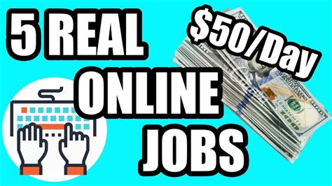 5 Real Online Jobs That Pay You 50 Per Day Make Money Online 2020