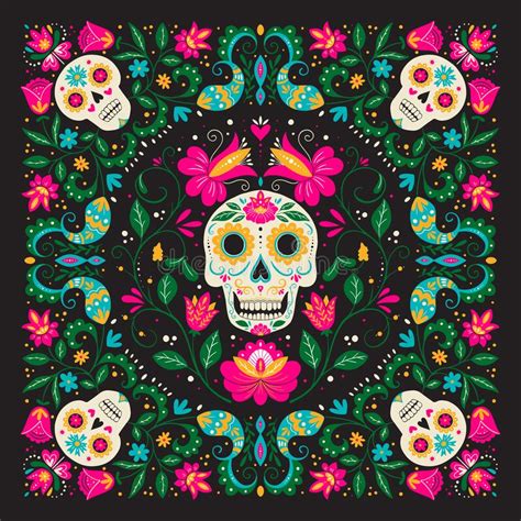 Dia De Los Muertos Day Of The Dead Or Mexico Halloween Stock Vector