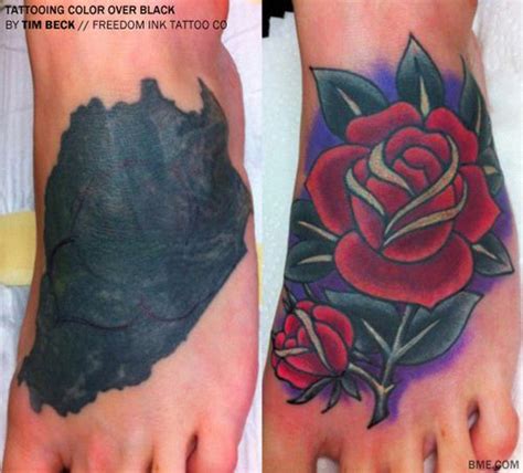 Color Over Black Inkyes It Can Be Done Black Tattoo Cover Up
