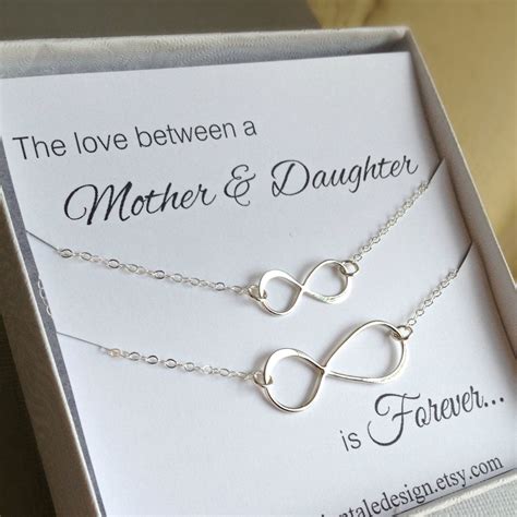 Customize our gifts for mother and daughter to make for an extra special offering and make any special celebration that much sweeter and more memorable. Mother Daughter Necklace Set Infinity by anatoliantaledesign