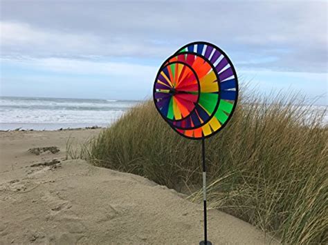 In The Breeze Rainbow Triple Wheel Spinner Ground Stake Included