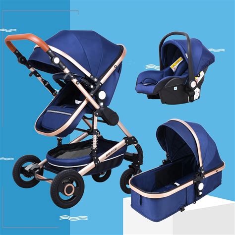 Babyfond Stroller High Landscape Baby Stroller 3 In 1 With Car Seat