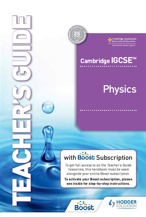 Sách Hodder Cambridge IGCSE Physics 4th edition TEACHER S GUIDE 2021