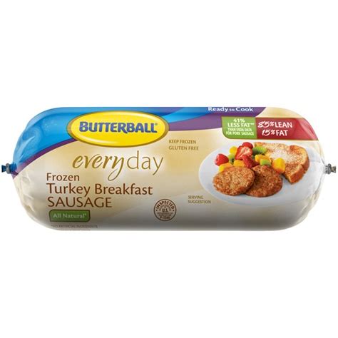 Butterball Everyday All Natural Frozen Turkey Breakfast Sausage 16 Oz